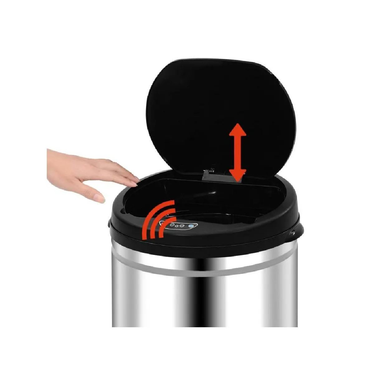VENTE-UNIQUE Poubelle à capteur 50L inox