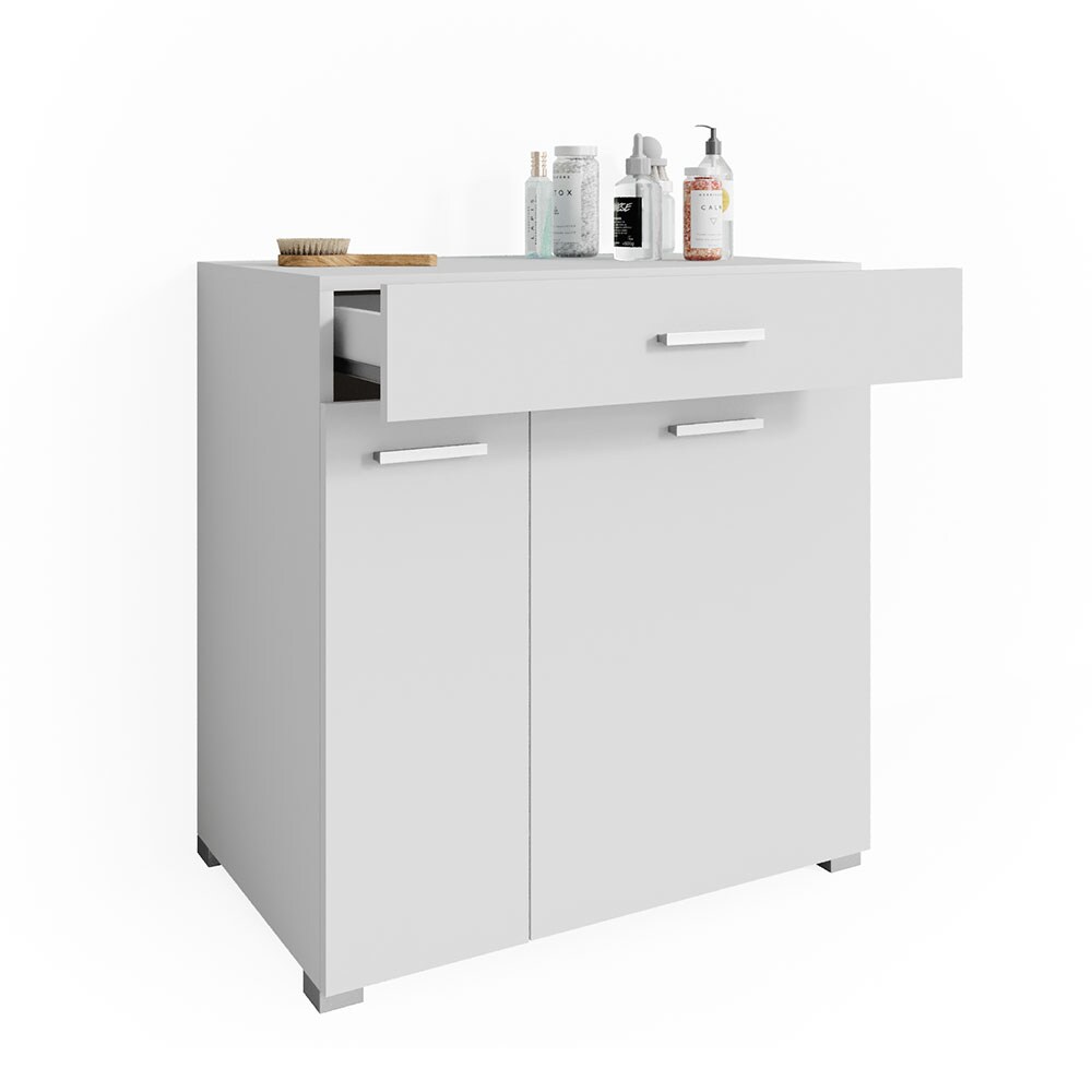 Vicco Wäschekorb Matteo Waschmaschinenschrank Badschrank Wäscheschrank XL Weiß