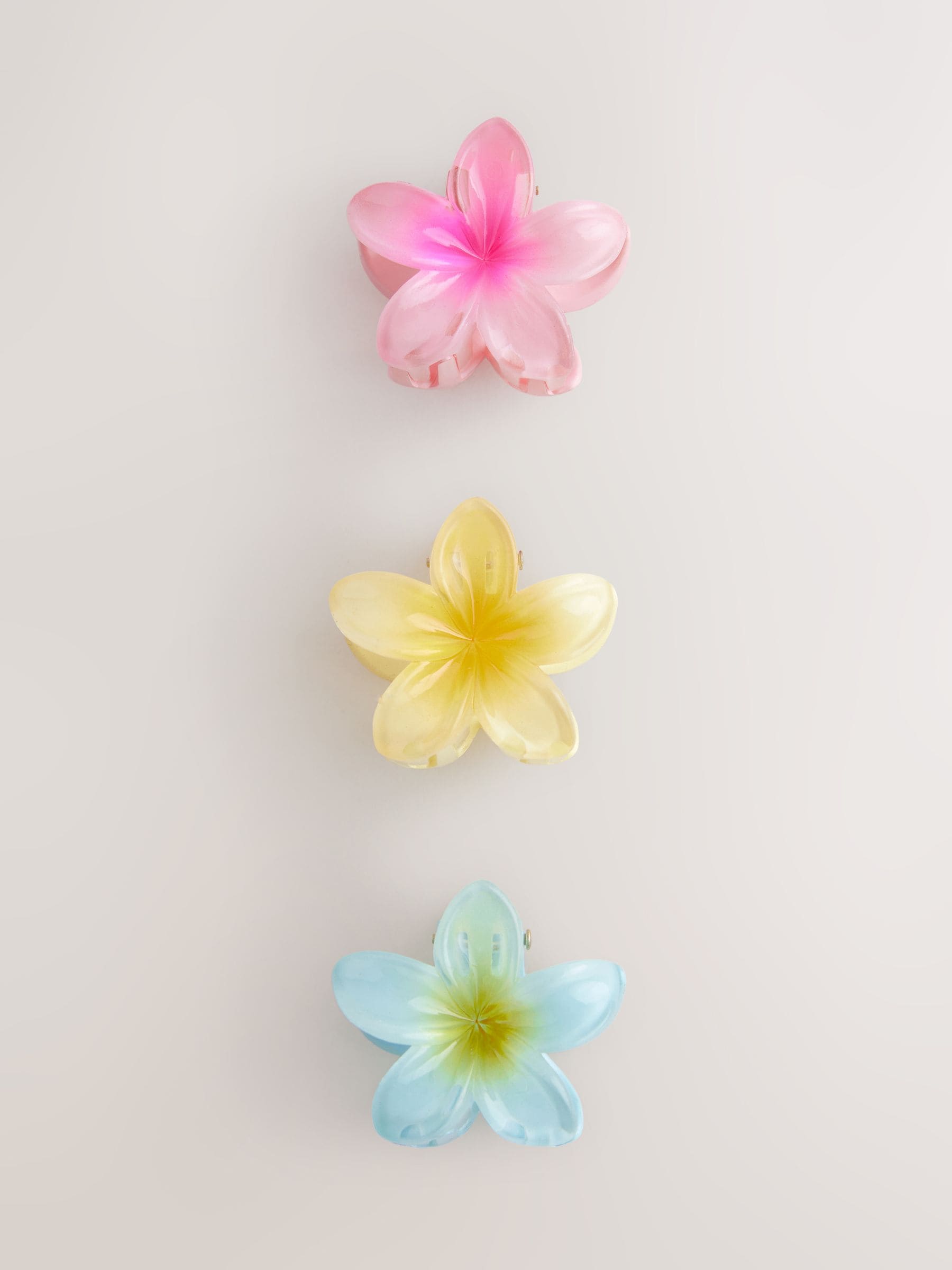 Veelkleurig - Mini Flower Hair Clips 3 Pack
