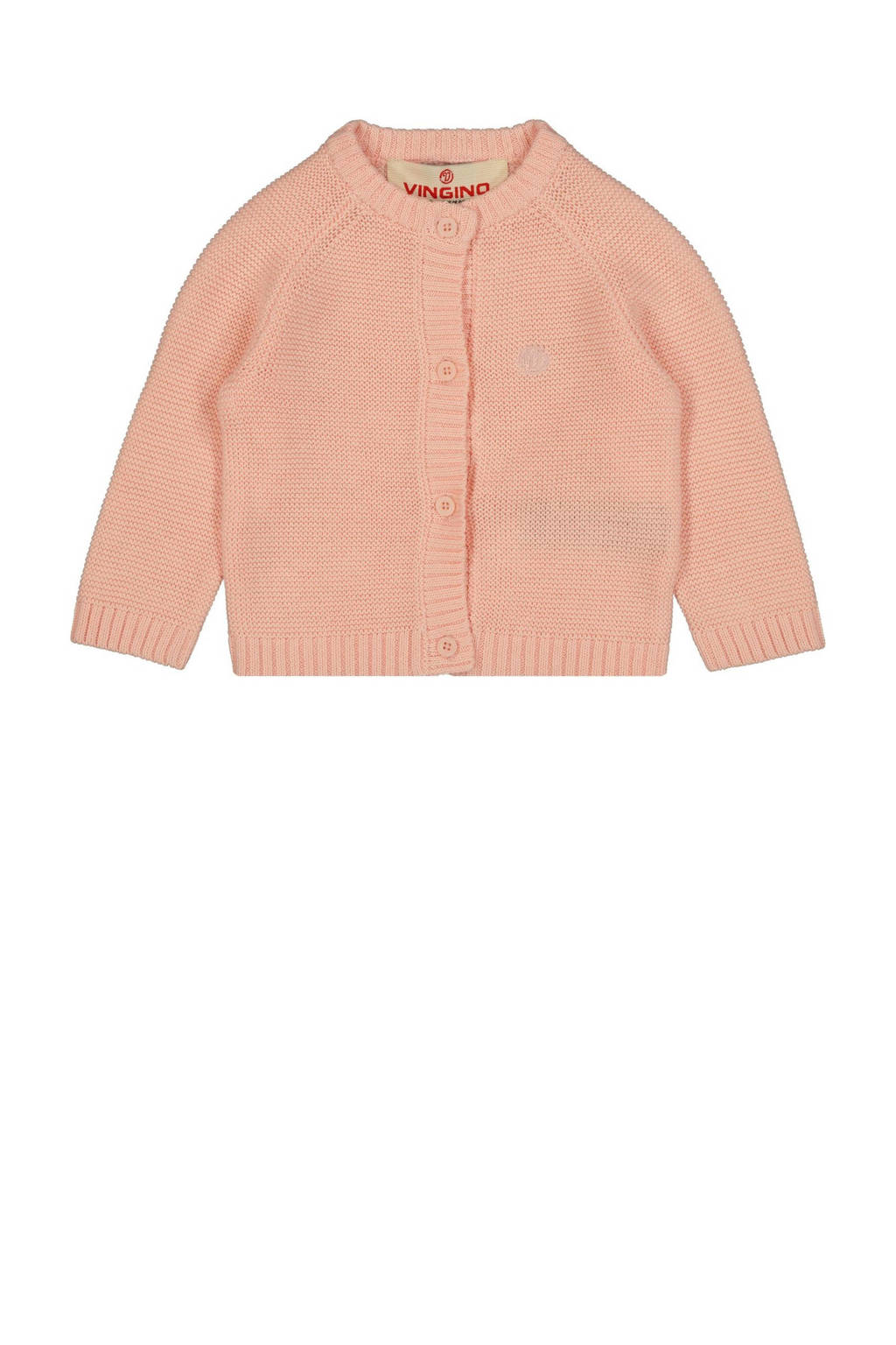 Vingino fijn gebreid baby vest Orion zachtroze
