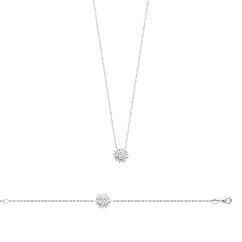 Bracelet Femme - Argent 925 - Oxyde de zirconium - Longueur : 18 cm