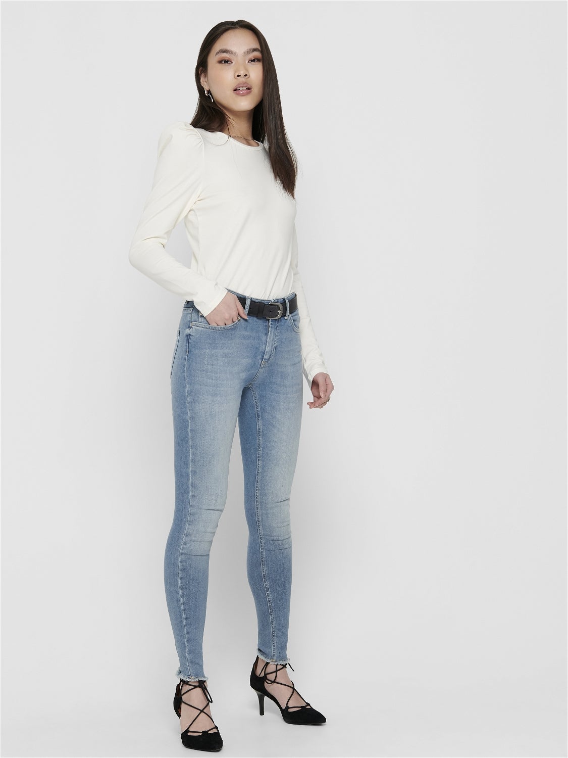 ONLBLUSH Mid Rise Skinny Fit Jeans Light Blue Denim