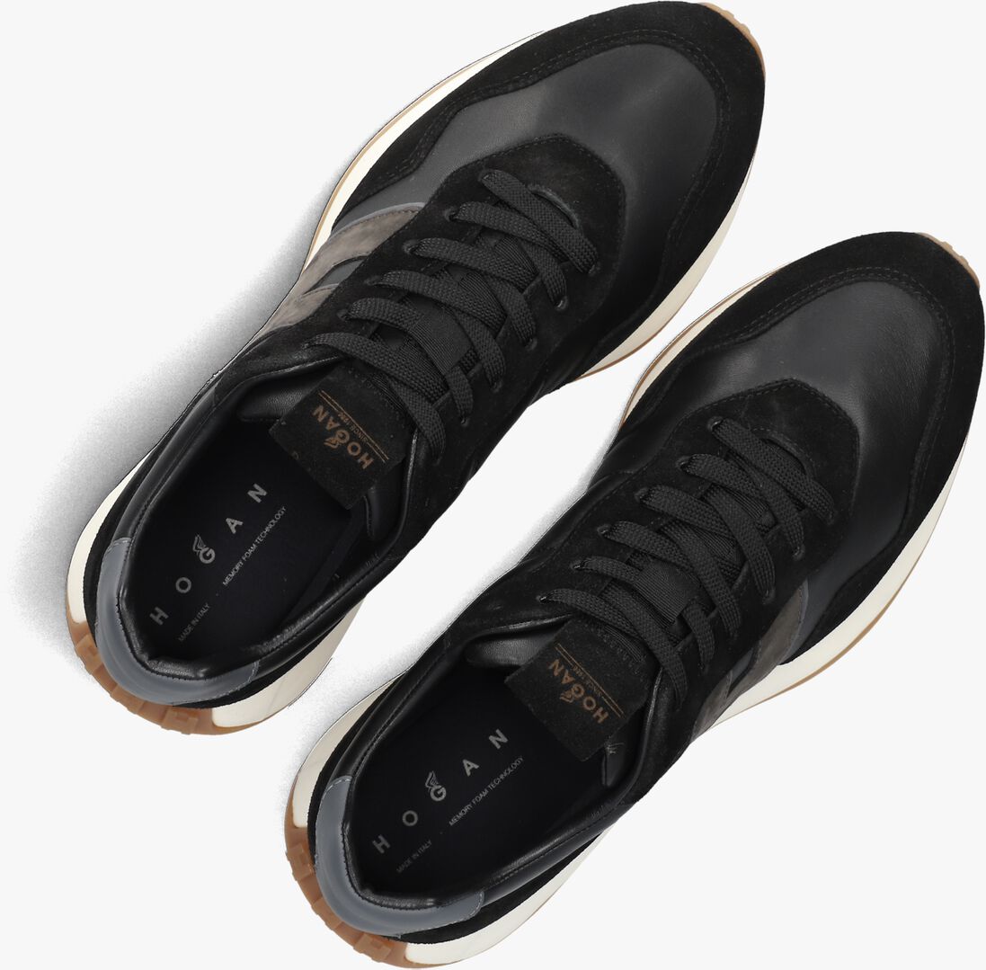 zwarte hogan lage sneakers h601 allacciato h patch