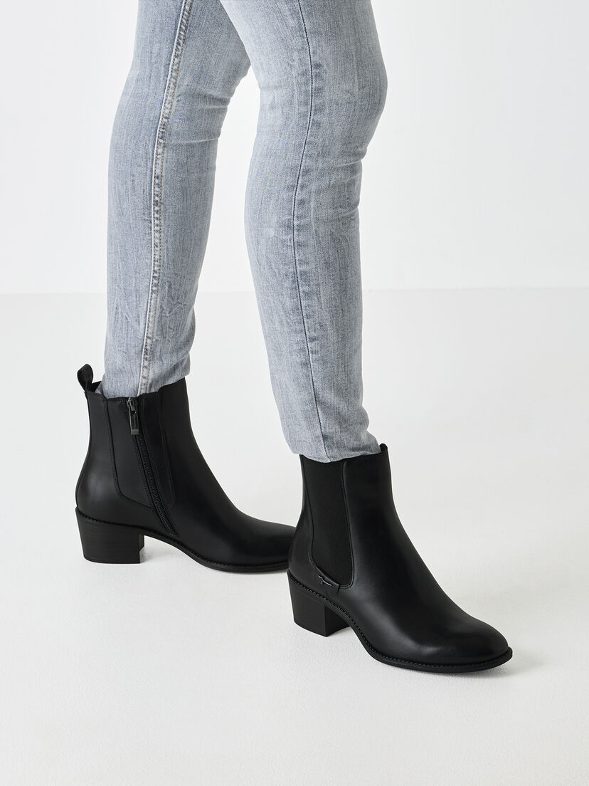 Leren Chelseaboot - zwart