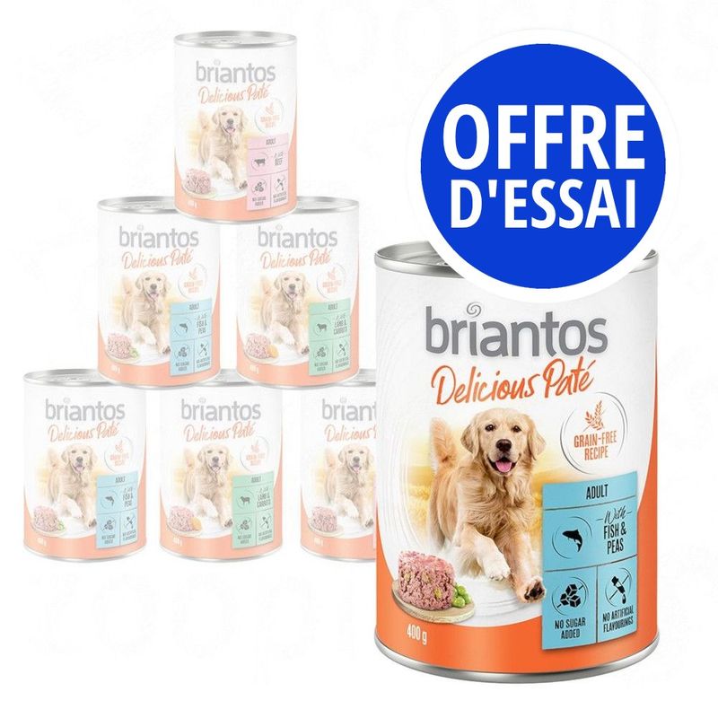 Offre d'essai Briantos Delicious Paté pour chien ✓ pas cher