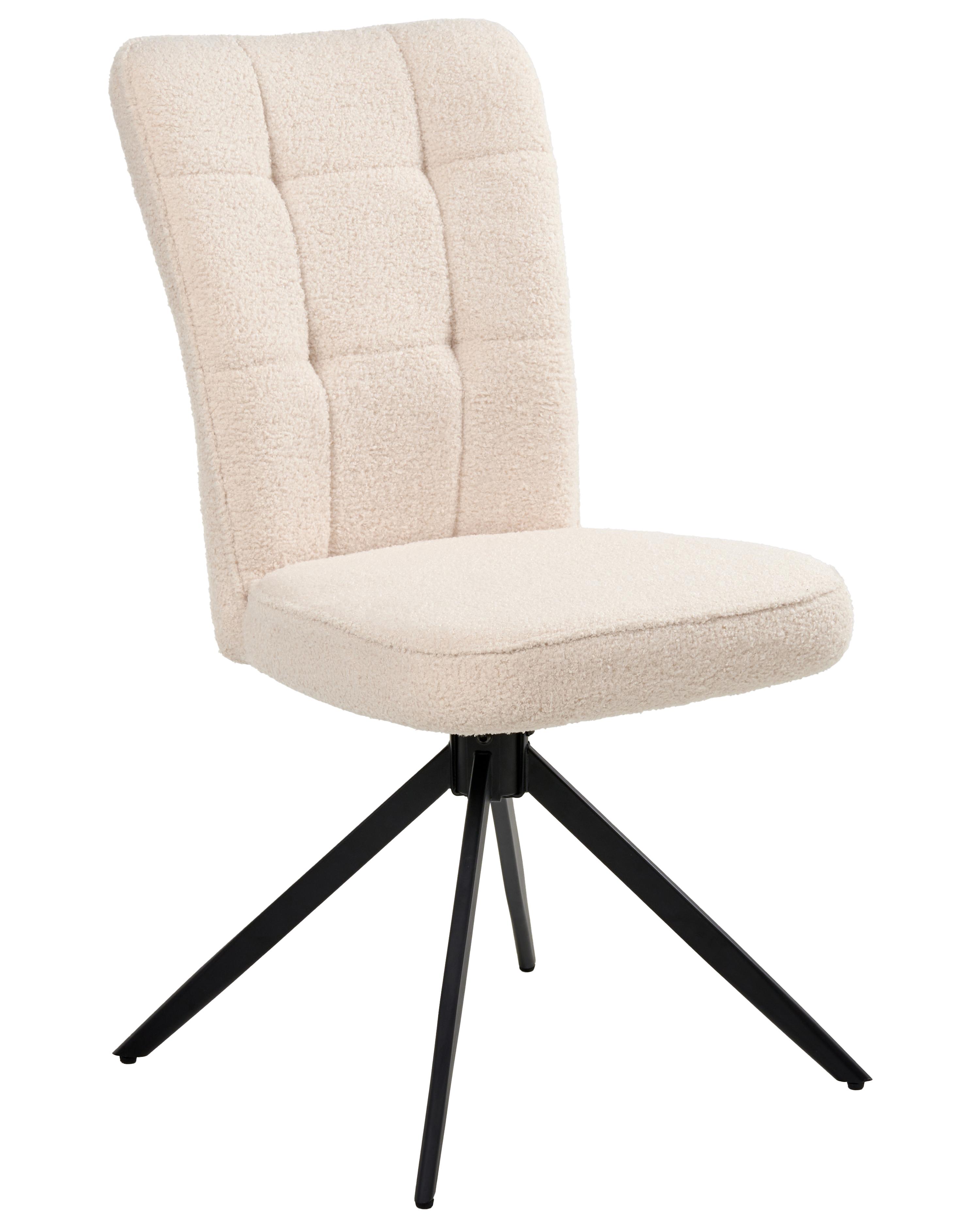 Set van 2 eetkamerstoelen draaibaar RYAN Bouclé Lichtbeige