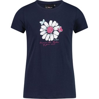CMP Girls Organic T-Shirt Black Blue Kinder