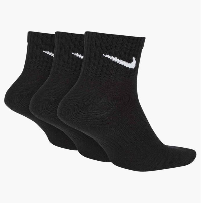 Nike Unisex Strømper Everyday Lightweight Ankle Socks 3-Pack Sort