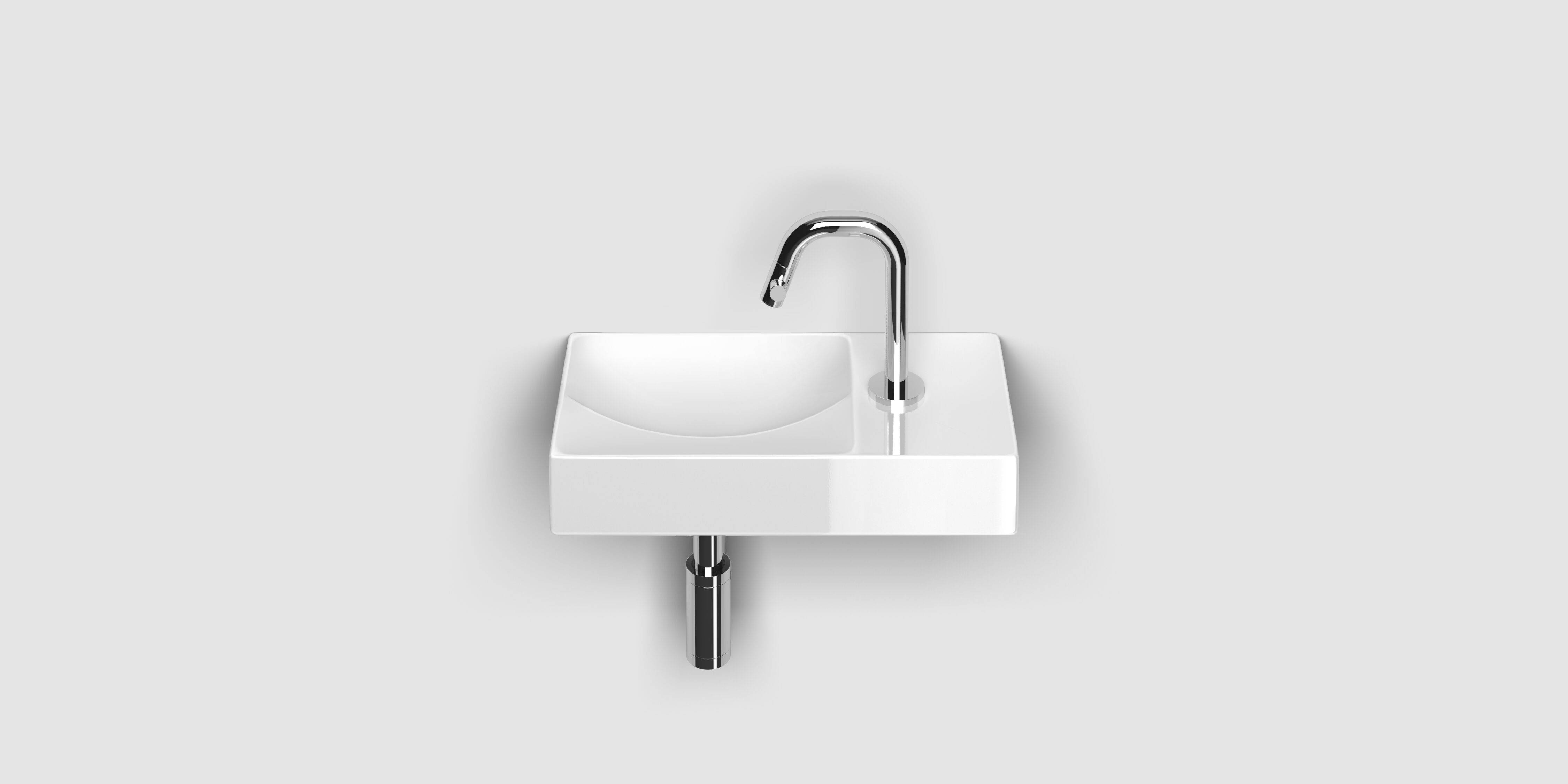 Clou Vale keramische fontein 38cm met kraangat rechts wit glans