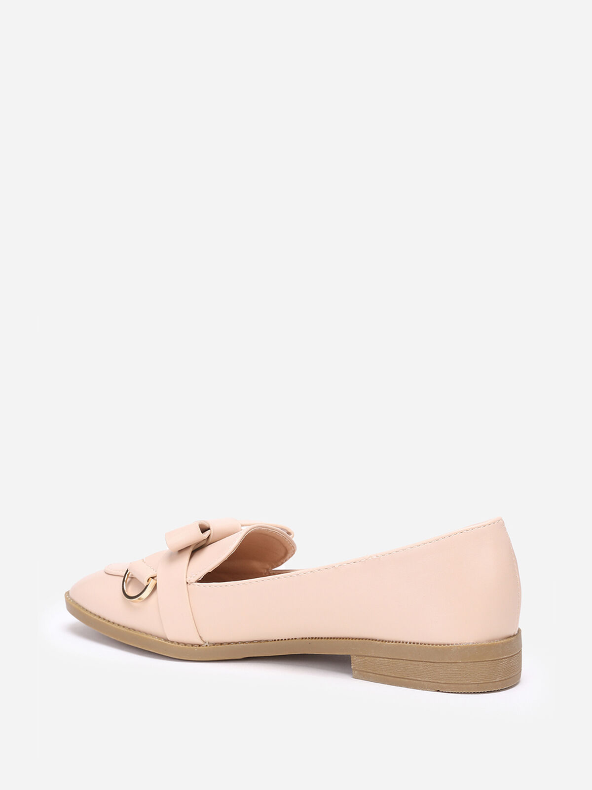 Mocassins avec nœud en simili- Beige