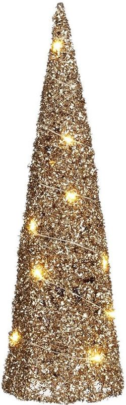 House of Seasons - Kegel Kerstboom Lamp - Champagne - Polyester - 15 LEDs