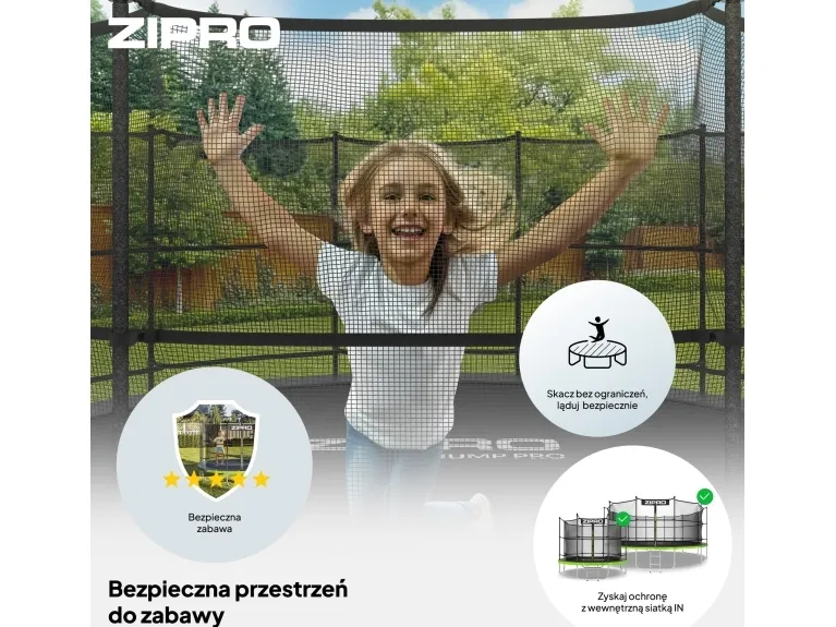 Zipro Trampolin med indendørs net 14FT 435cm   skopose