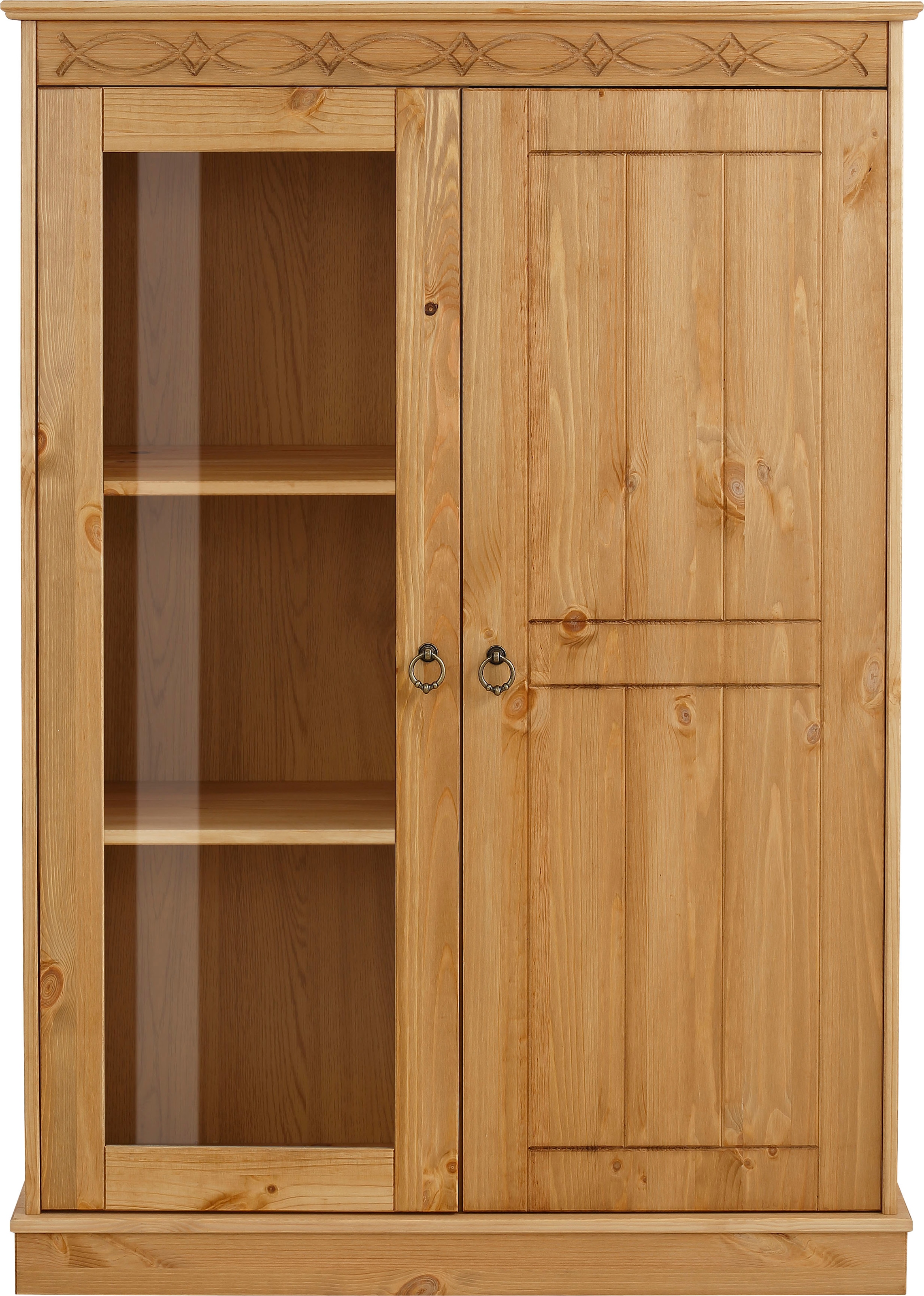 Home affaire Highboard »Indra« Vitrine, Breite 85 cm, aus massiver Kiefer