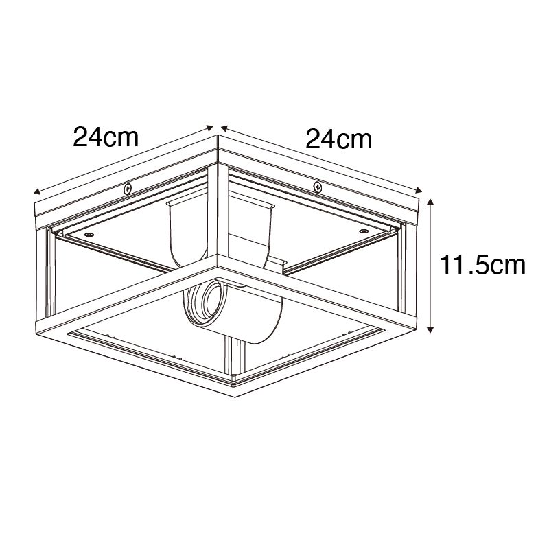 Industriële plafondlamp roestbruin IP44  2-lichts - Charlois