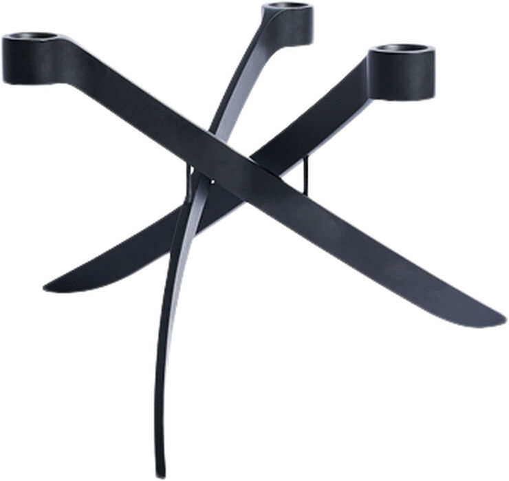 Uyuni LIGHTARCH Candle Holder, 3 arm Mini Taper, Matte Black 18 x Mat sort