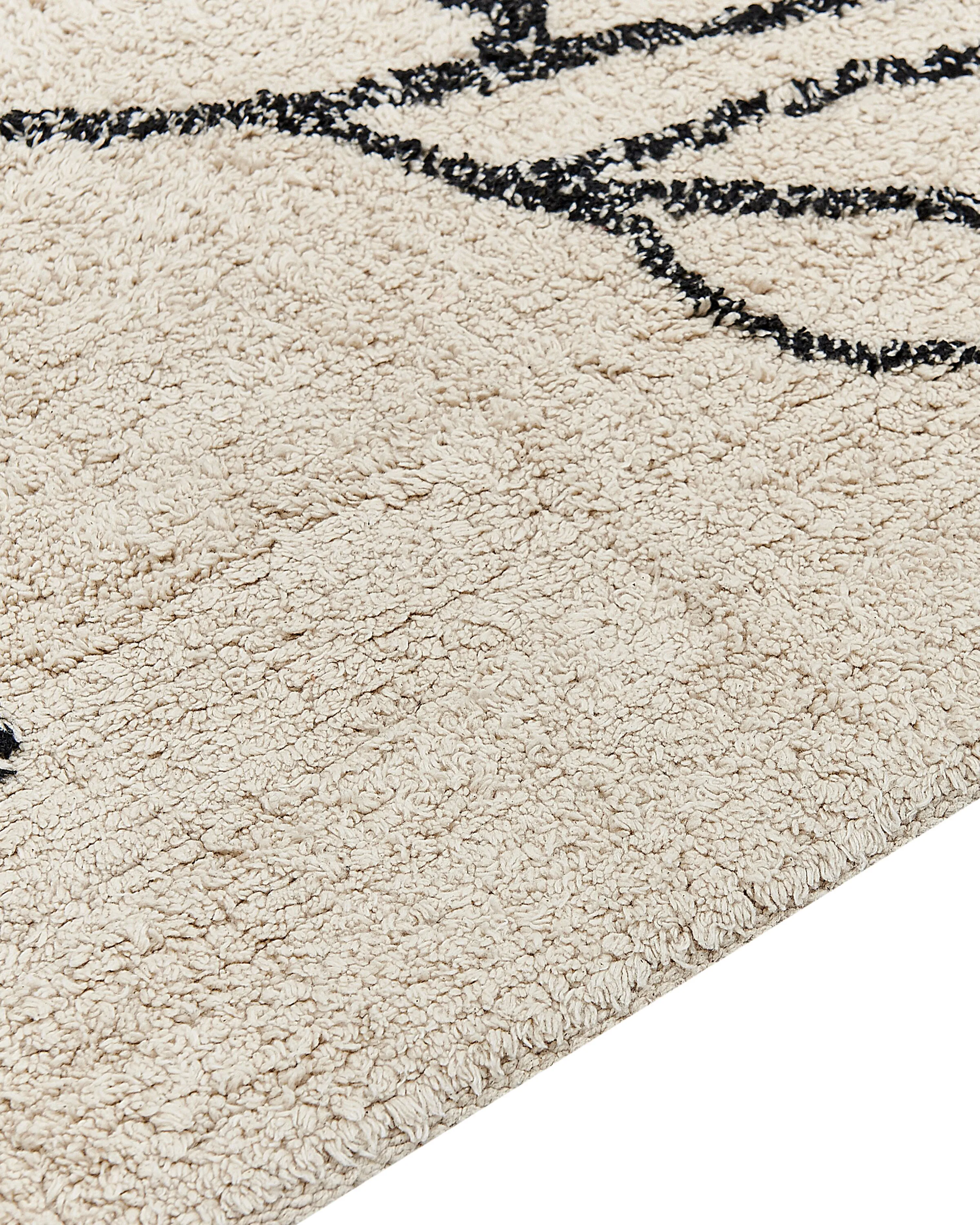Vloerkleed SAZLI Beige 160 x 230 cm Katoen