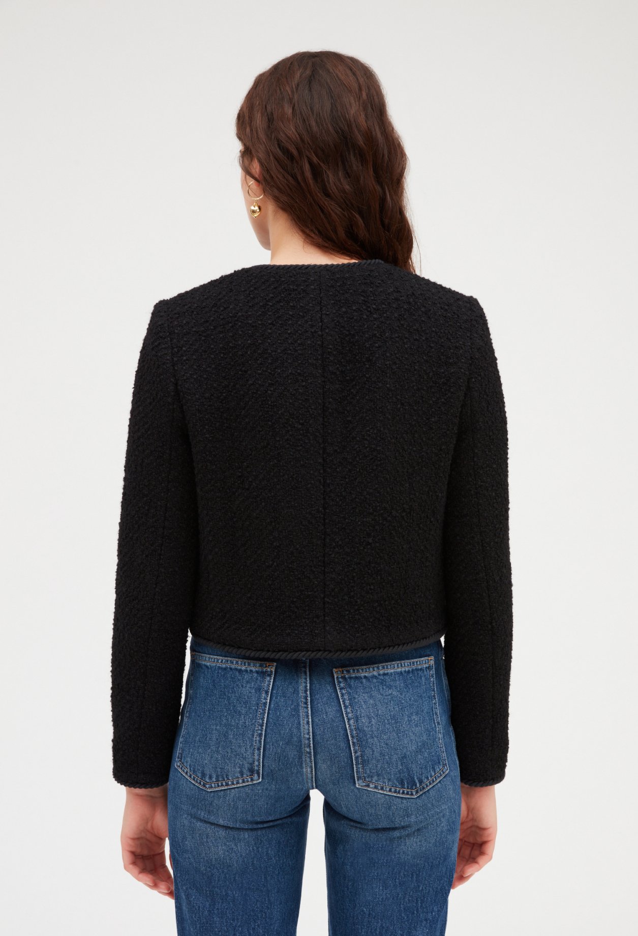 Veste courte tweed noire