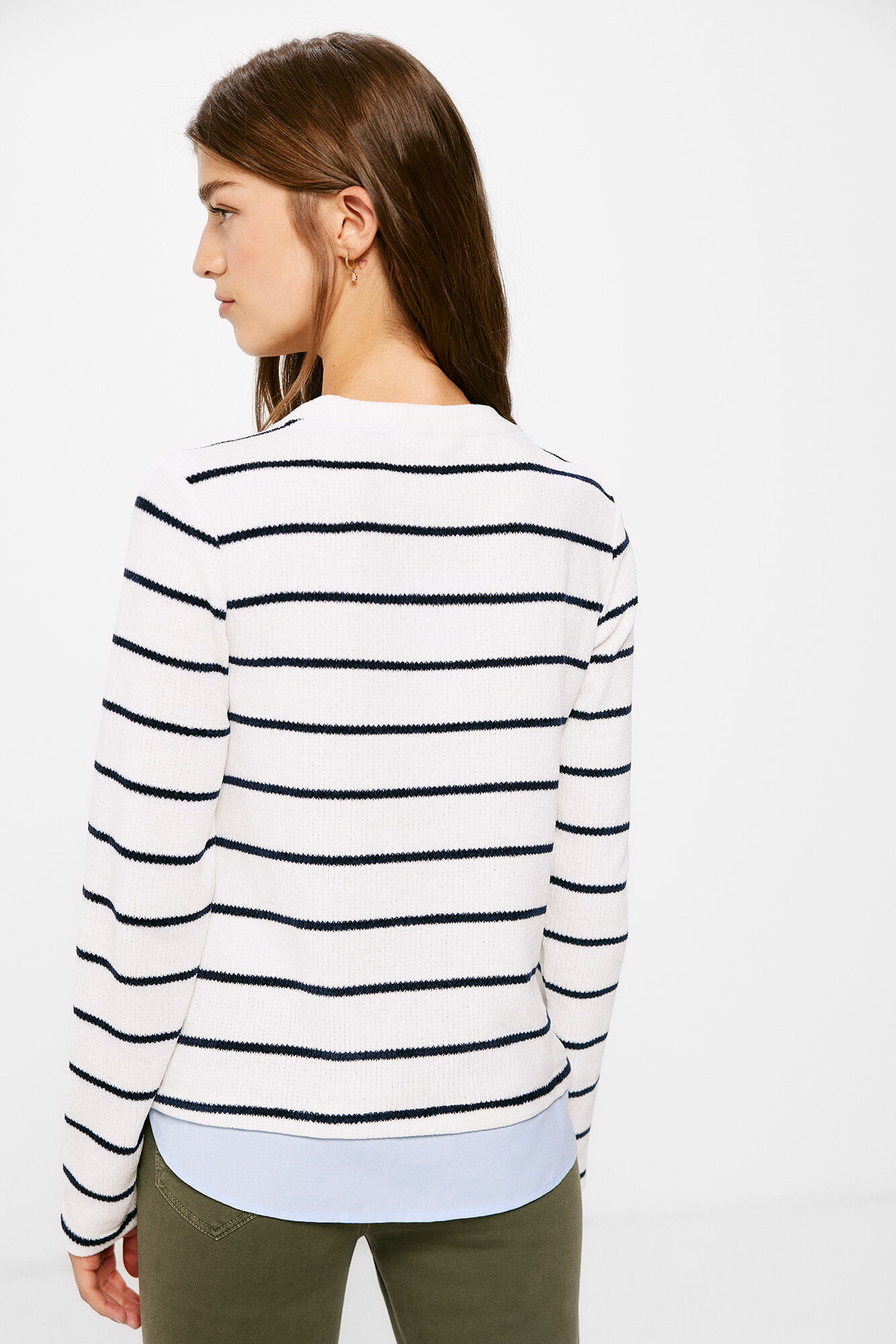 Camisa de marinheiro de dois materiais