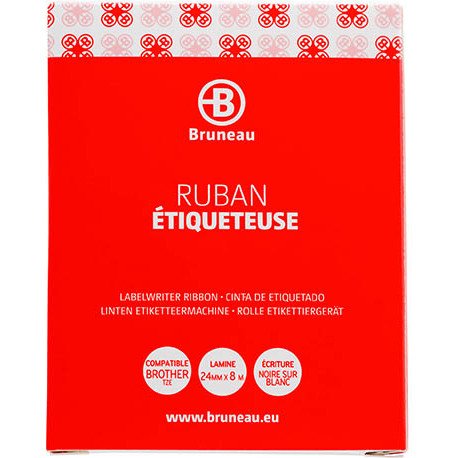 Ruban laminé 24 mm blanc écriture noire