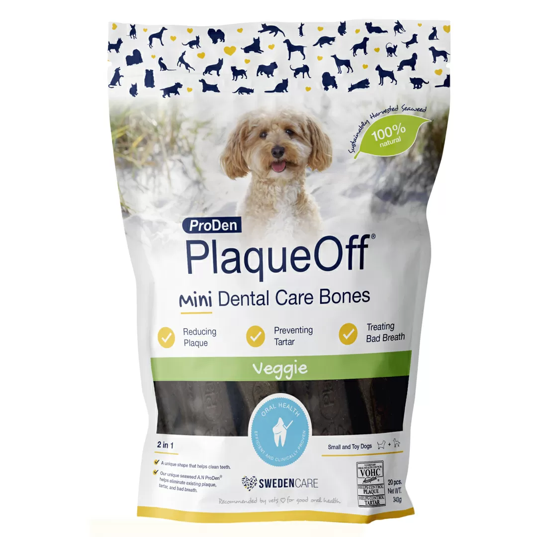 Swedencare PlaqueOff Mini Dental Bones Veggie - 20 stk.