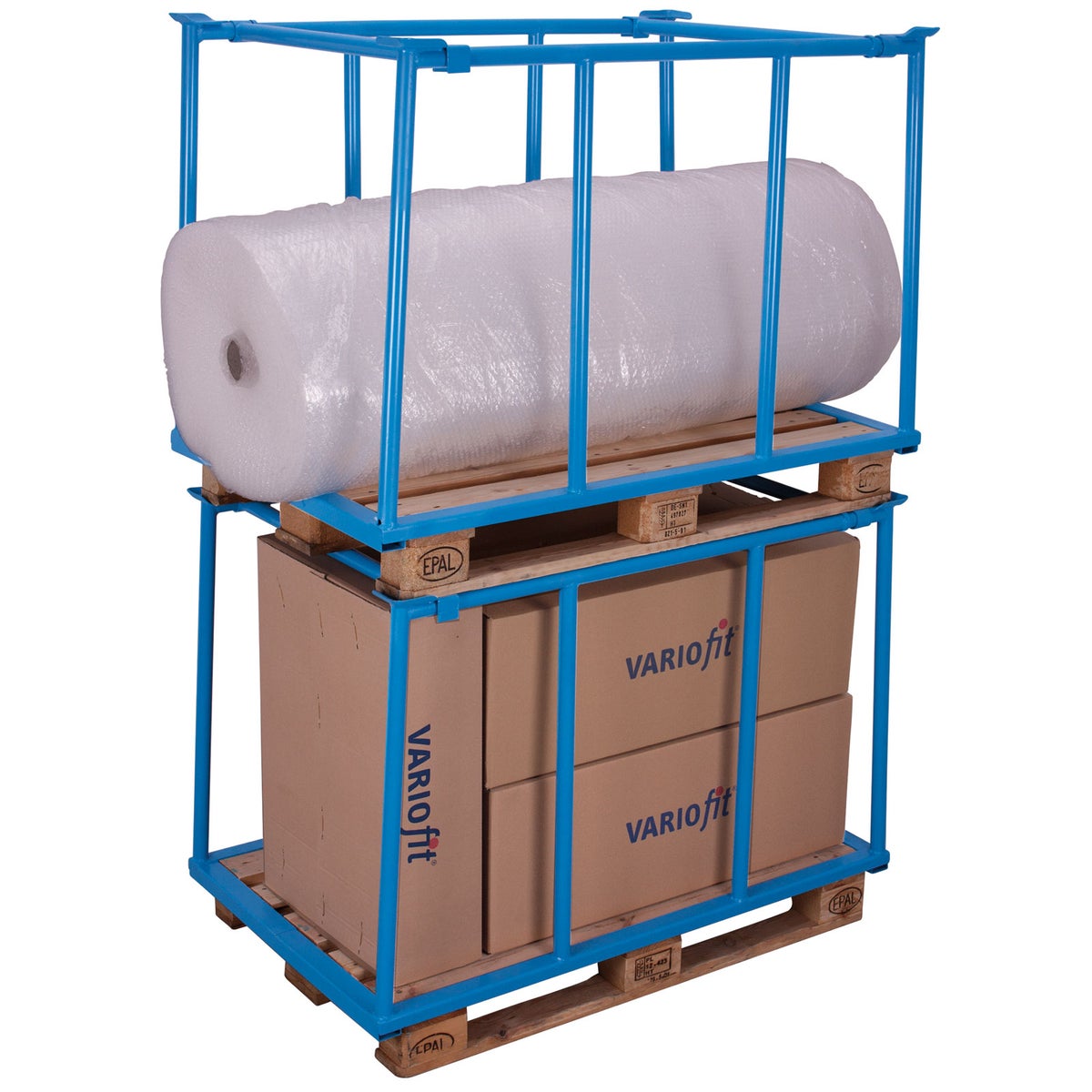 VARIOfit palletopzetrand type 75 van staal, afmetingen 1200x800mm, hoogte 1555mm