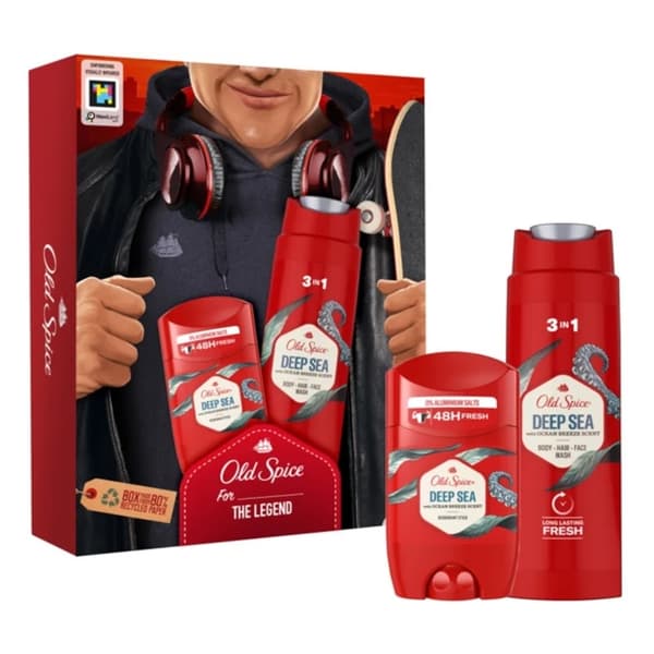 Giftset Old Spice Deep Sea Deo Stick 50ml + Shower gel 250ml