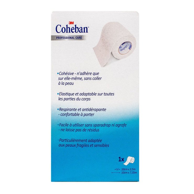 Bande de contention cohésive Coheban 3,5mx10cm (blanc)