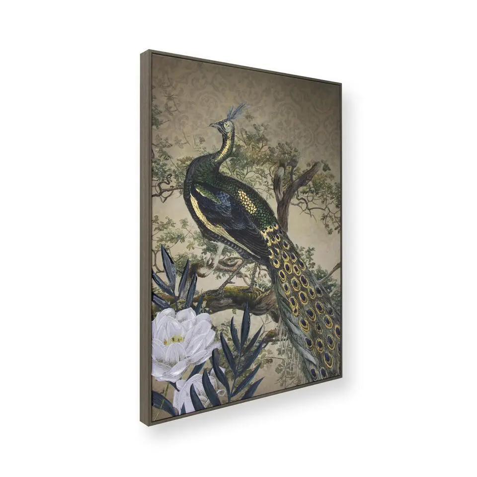 Art for the Home Canvas Geschilderde Details Peacock in Paradise