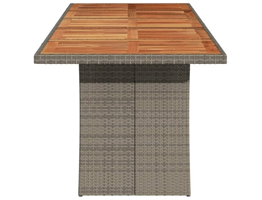 VIDAXL - Table de jardin et dessus en bois d'acacia gris résine tress...