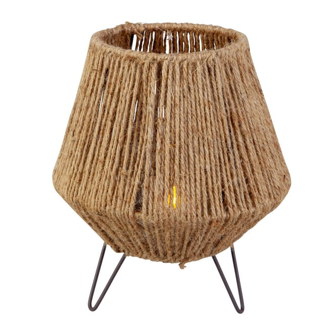 Windlicht - braun/schwarz - aus Jute und Metall - ca. 15x26 cm