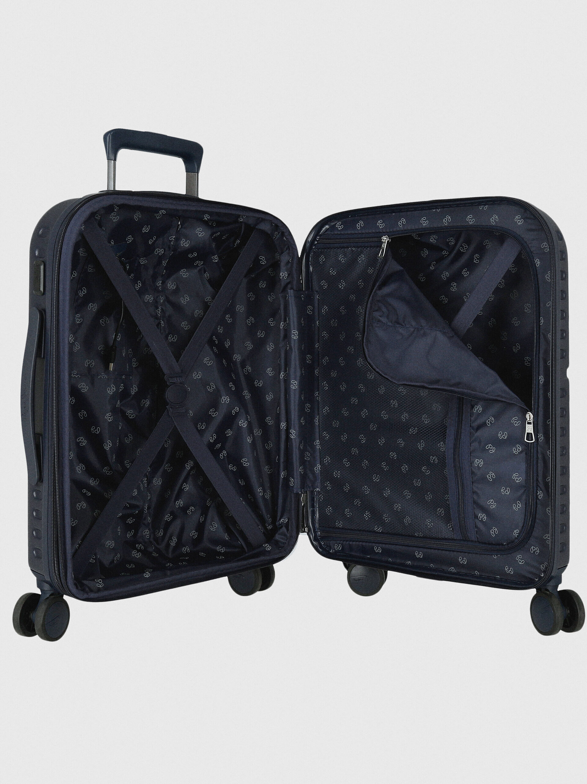 Mala de viagem com rodinhas de 55 cm em ABS - azul-marinho, tamanho único