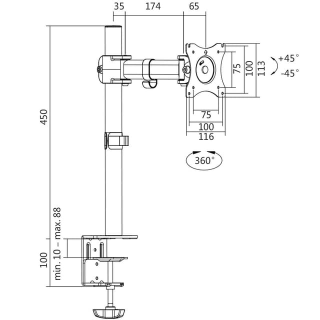 LogiLink Monitorarm 13-27