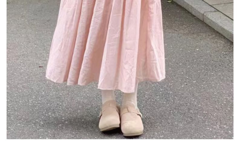 PERKARP - Hoge taille effen maxi A-lijn rok