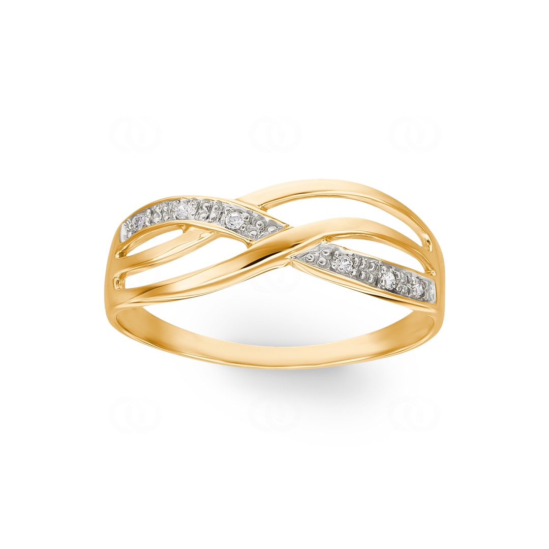 Ring 750/18 K Gelbgold Fantasie mit Zirkonia