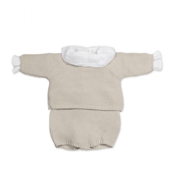 Pasito a Pasito Conjunto Recém-nascido Tricot Bege