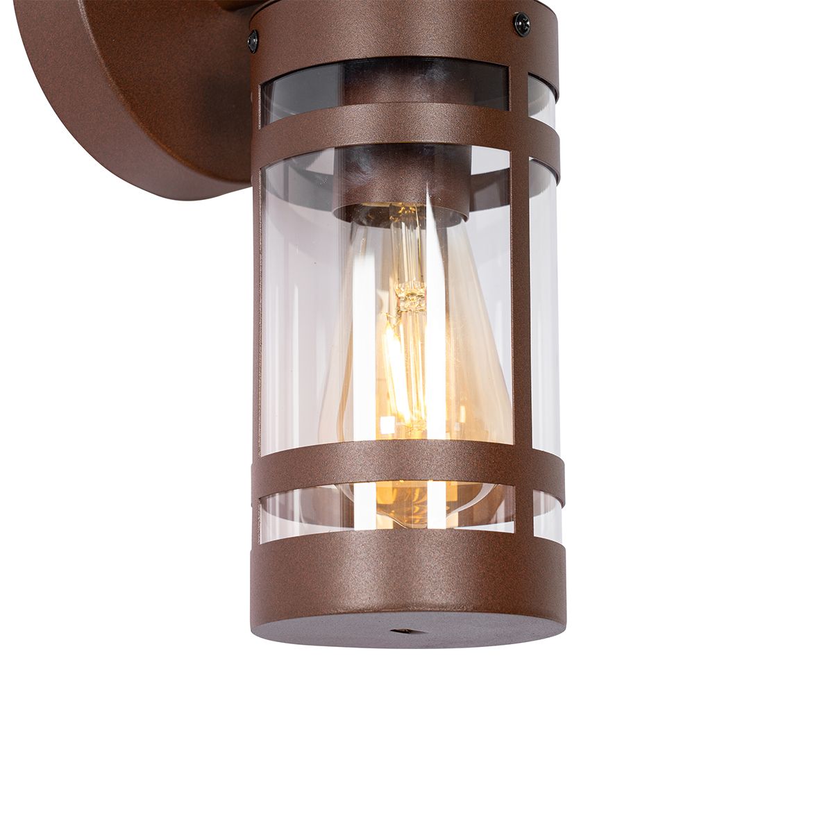 Buiten wandlamp roestbruin IP44 met schemersensor - Ruben