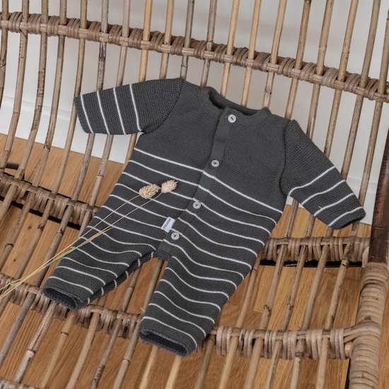 Combinaison Collection P'tit Bisou Trousseau Tricot 2019   Réglisse/ecru        0-1 mois   de               P'tit bisou