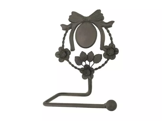 Dérouleur papier toilette en fer forgé marron 20 x 17 x 9 cm