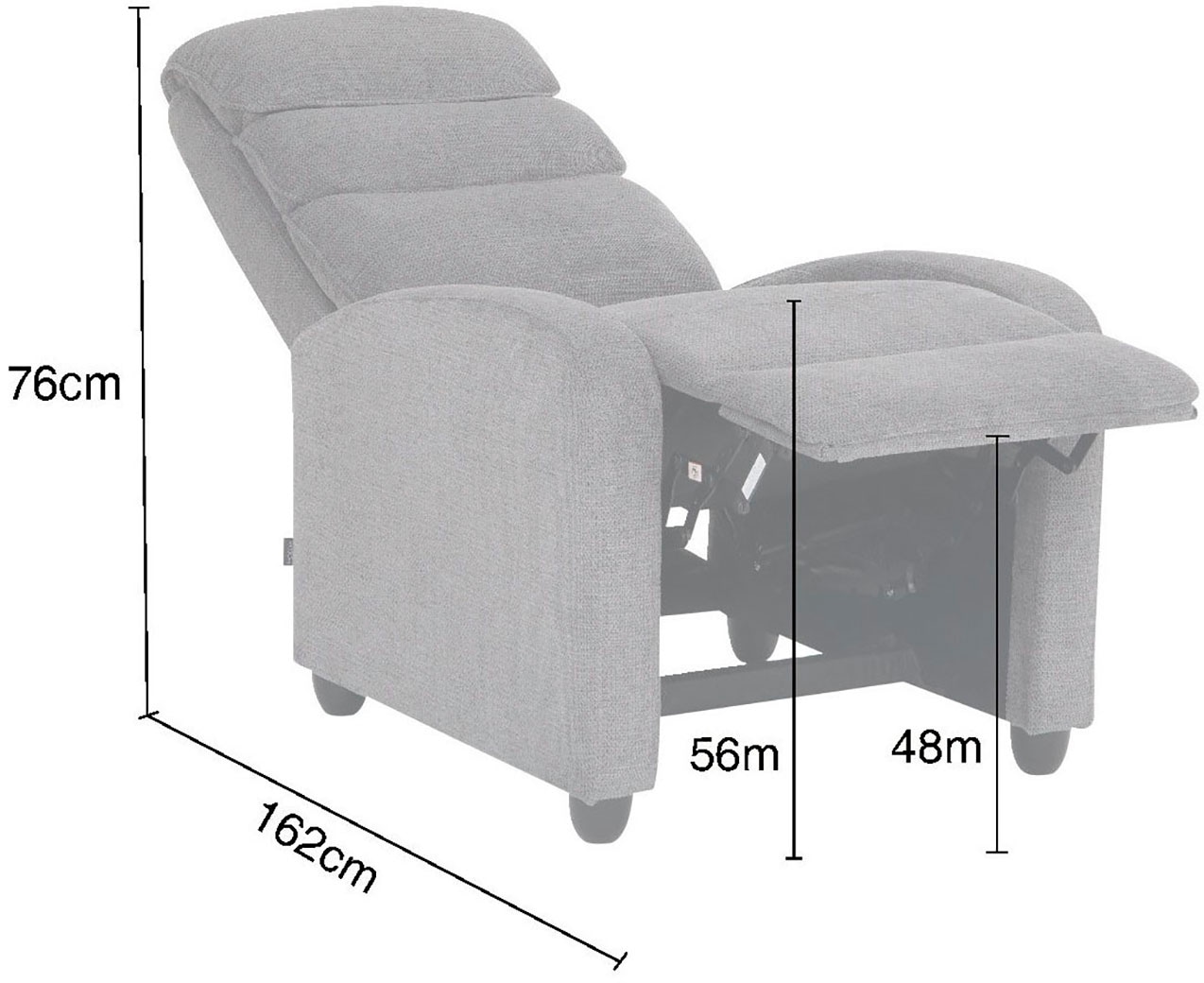 Home affaire Relaxsessel »BERVILLE, TV-Sessel, Ruhesessel mit Schlaffunktion, Webstoff« Liegesessel mit manueller Relaxfunktion