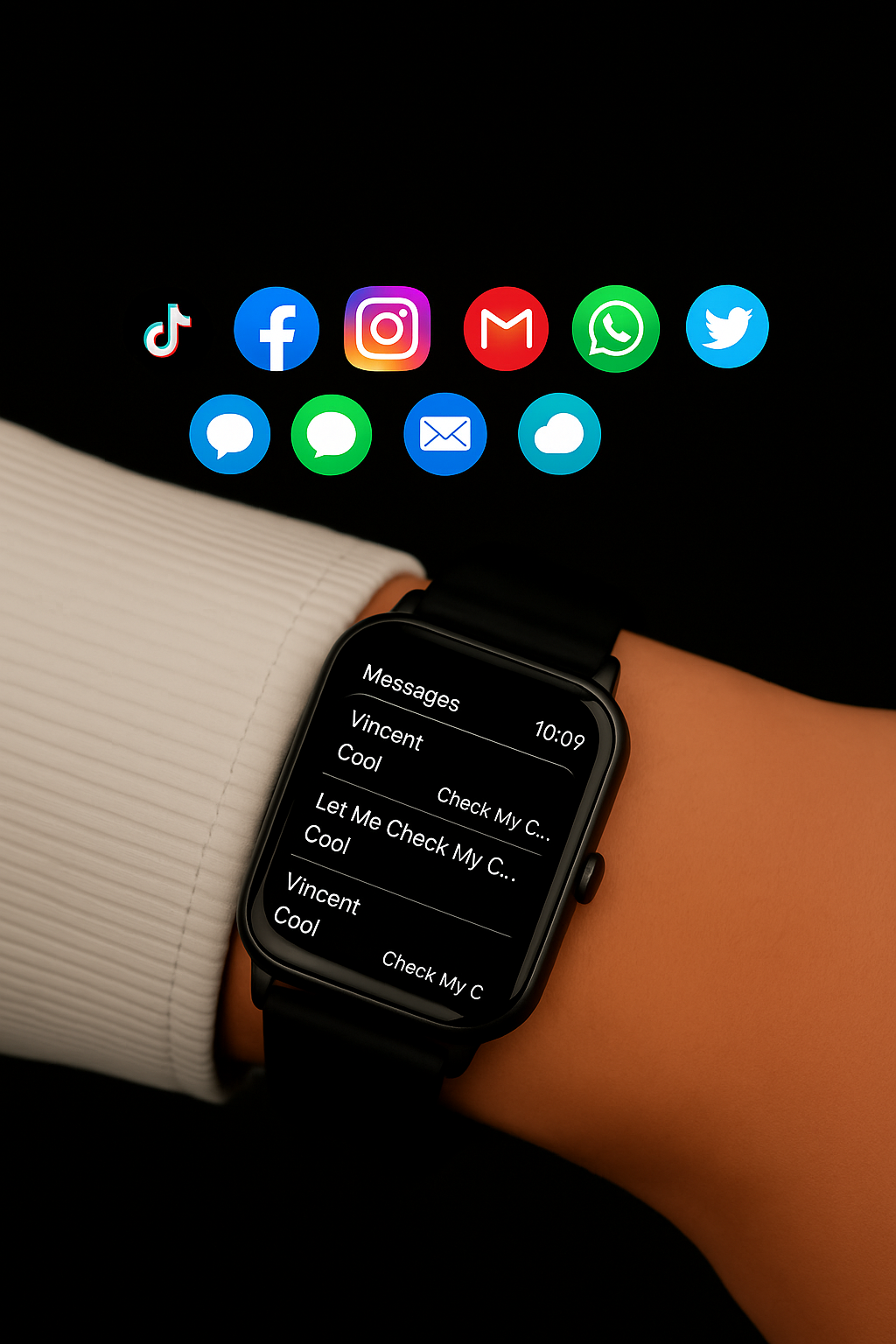 Fitness Tracker Bluetooth Smart Watch mit 1.95