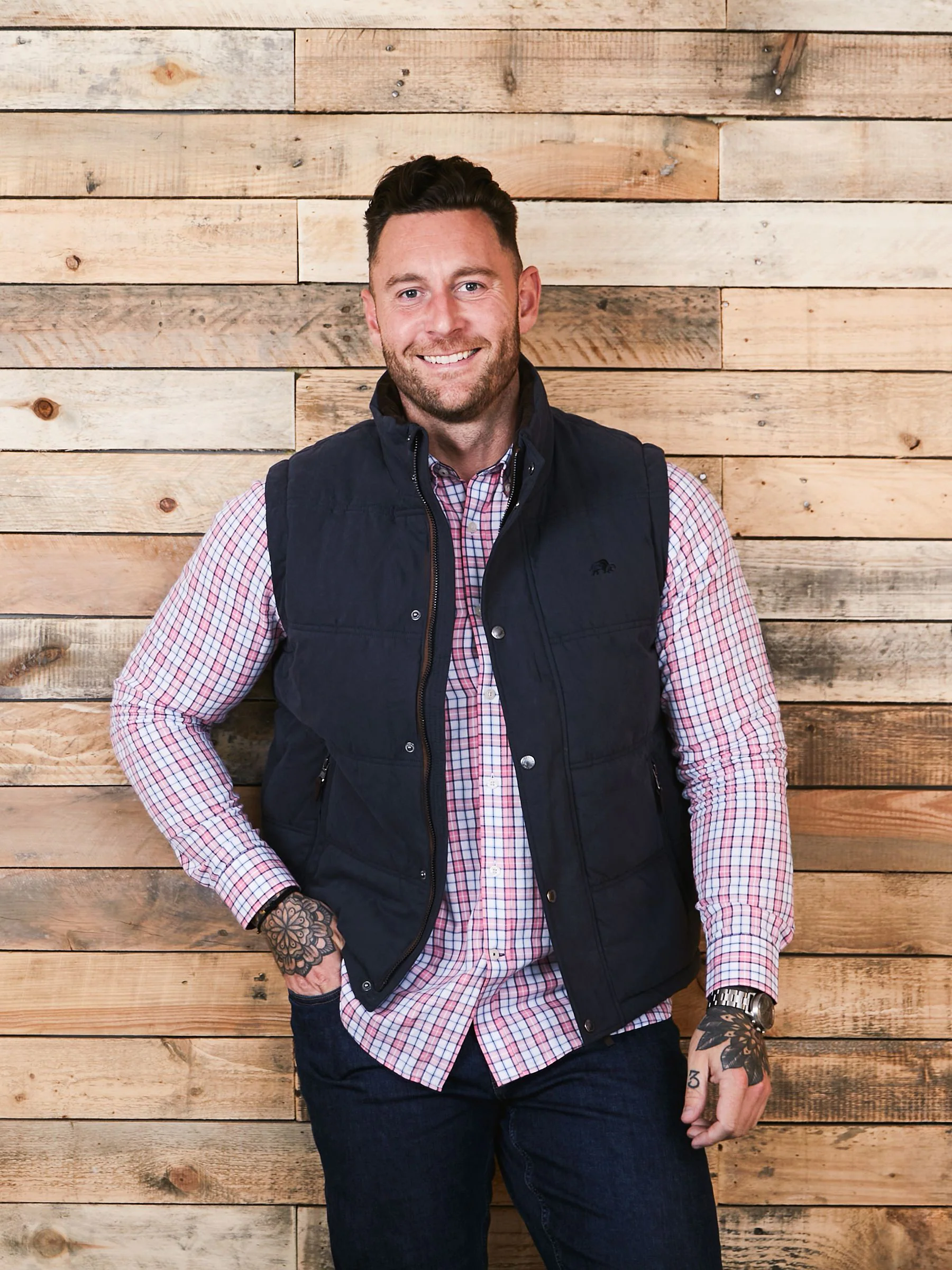 Raging Bull blauw klassiek gewatteerd gilet