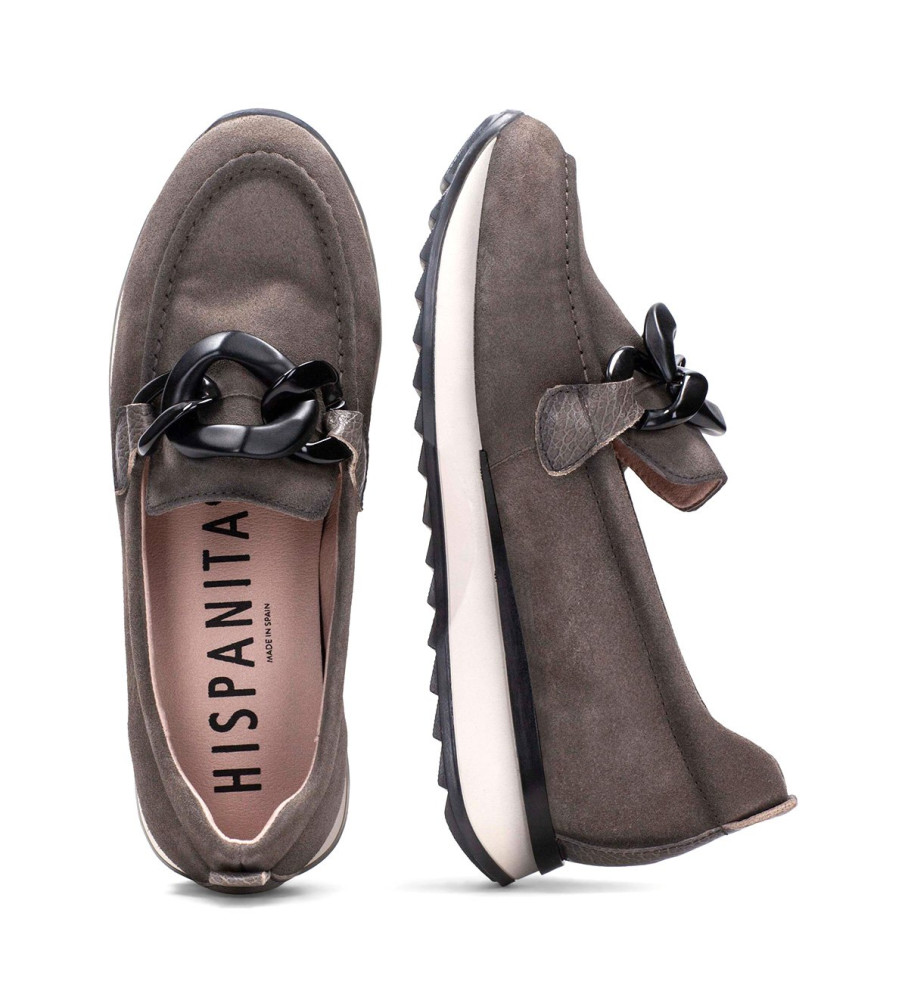 Mocassins Hispanitas Kate em couro cinza