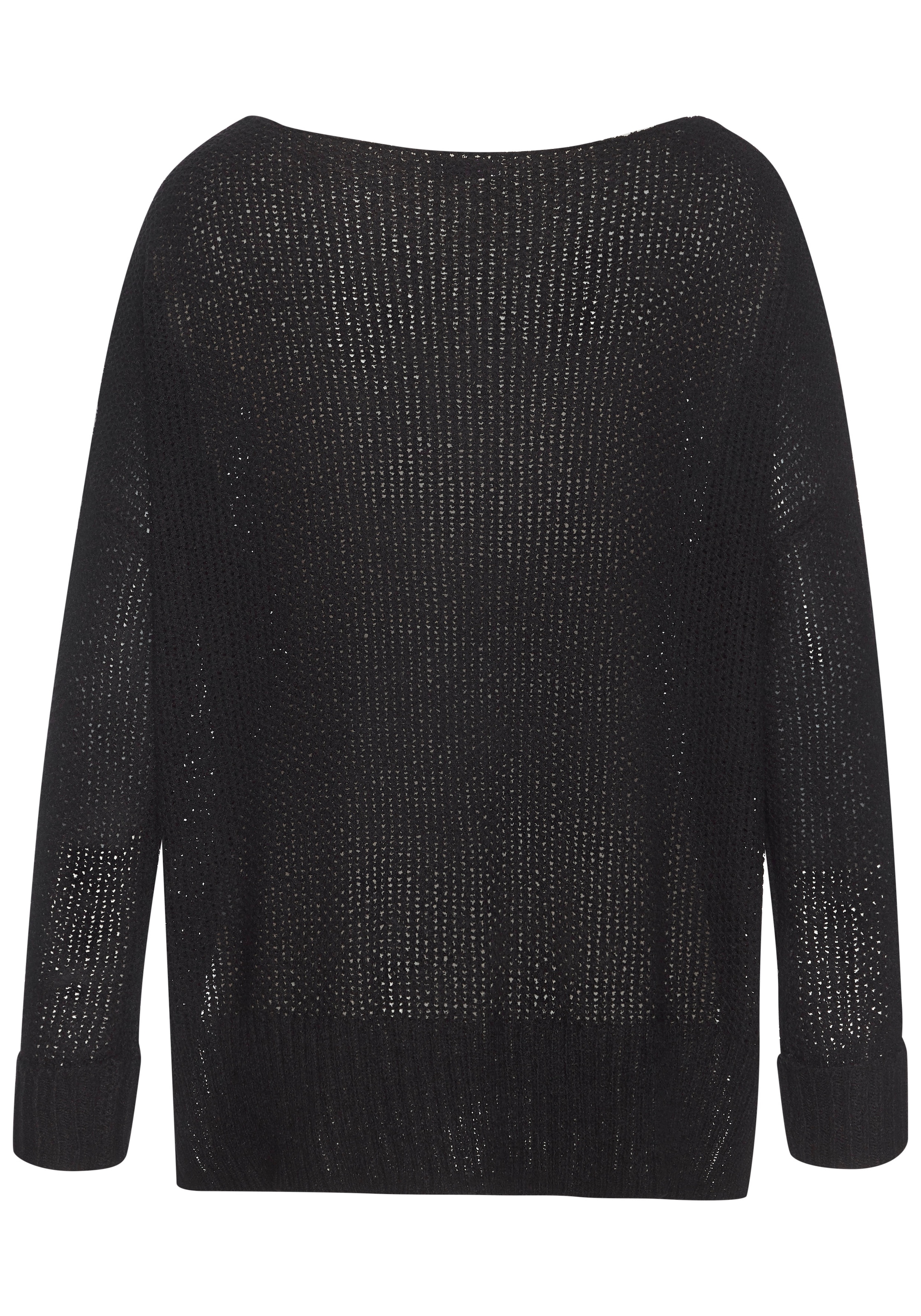 LASCANA V-Ausschnitt-Pullover , , leichter Pullover in grobem Strick