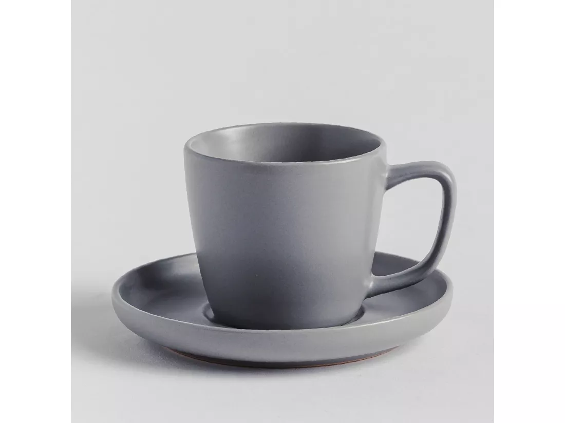 Tasse Avec Soucoupe Kendrick Gris Clair 7.6 x 14.5