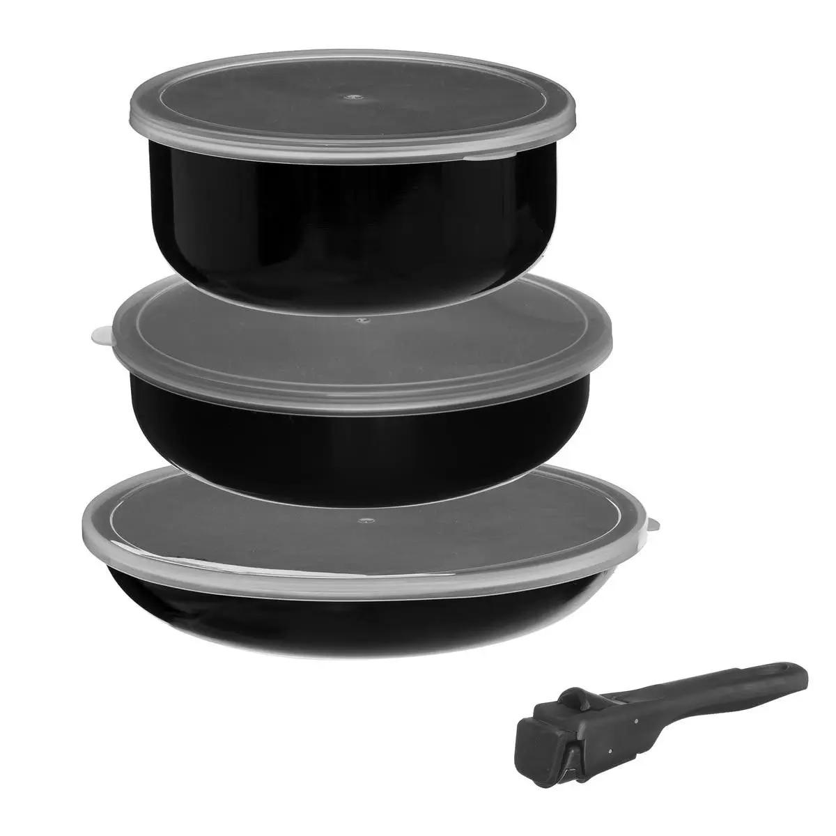 Kochtopf mit Deckel und abnehmbarem Griff - 7 Teile