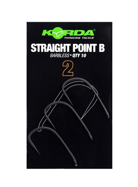 Hameçons carpe sans ardillon Korda Straight Point (10 pièces)