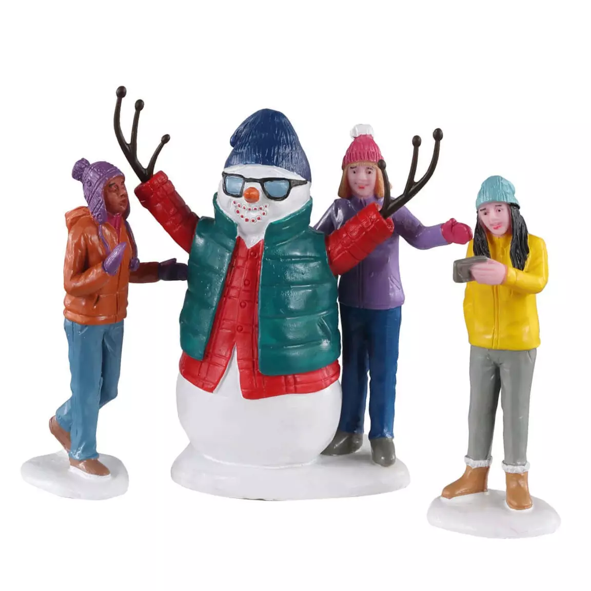 Personnages Lemax Selfie avec Bonhomme de neige