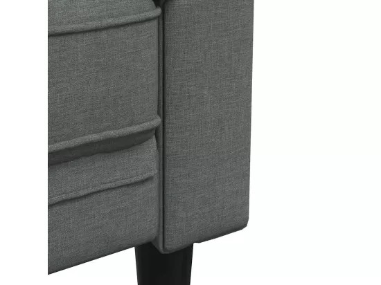 Canapé Chesterfield 3 places gris foncé tissu