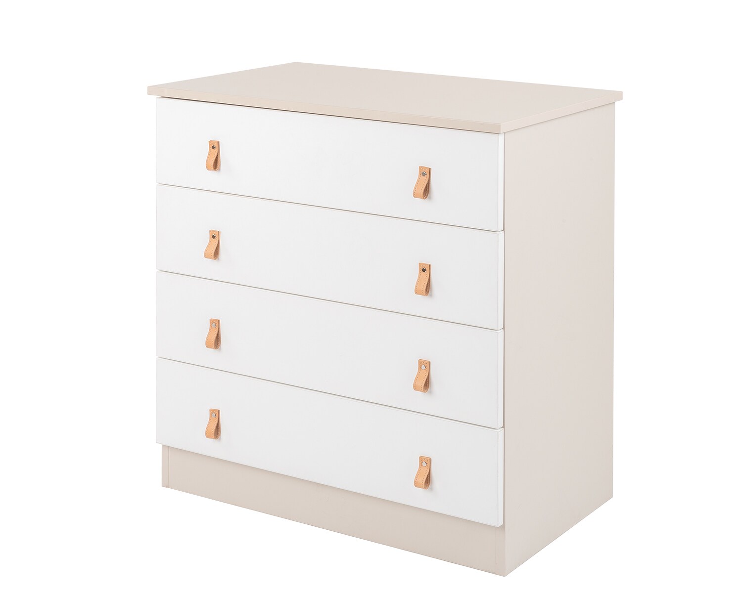 Kikkaboo Kinderzimmer Kommode Elon 80 x 48 x 85 cm 4 Schubladen einfache Montage beige