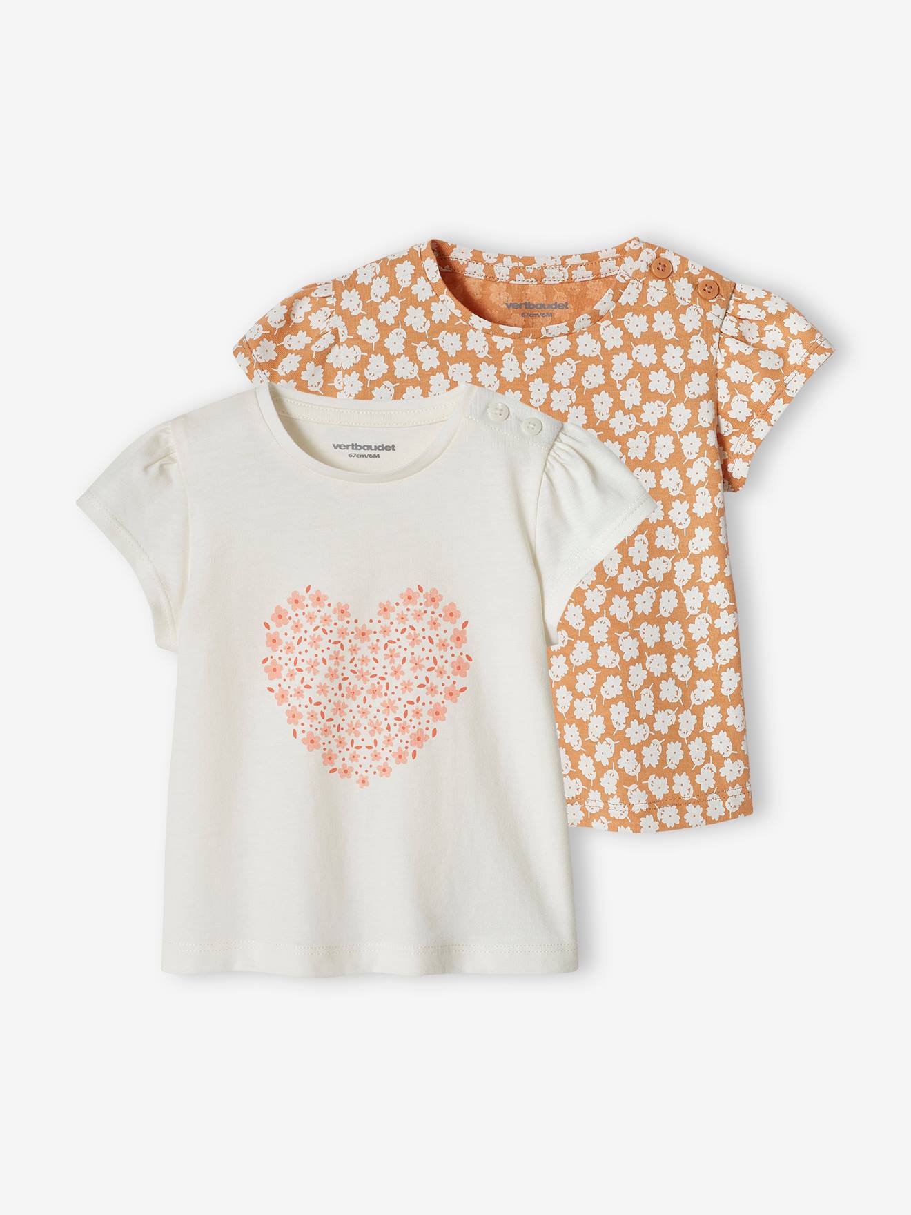 Conjunto de 2 camisetas básicas de manga curta para bebês, azul acinzentado